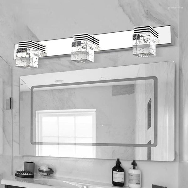Applique murale lumière LED lampes en cristal étanches miroir avant monté salle de bain salon maquillage luminaires applique
