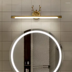 Applique murale LED éclairage miroir salle de bain maquillage vanité armoire en bois noir/or décoratif intérieur moderne