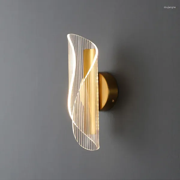 Lámpara de pared Luces LED Iluminación para baño El Sala de estar Interior Decoración del hogar Aplique de estilo nórdico dorado