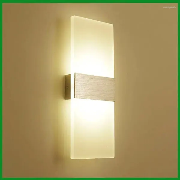 Applique murale LED lumières extérieure IP44 lumière de lavage 3W 6W 12W éclairage haut vers le bas acrylique moderne pour chambre salon