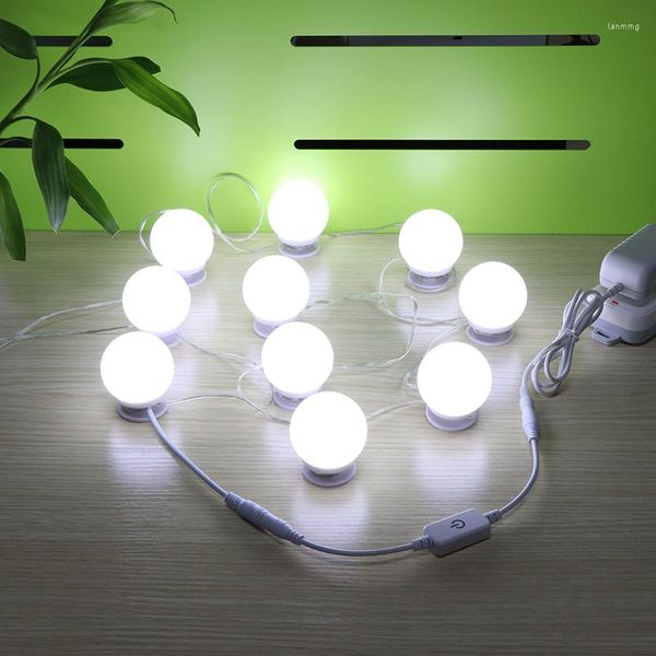 Lámpara de pared LED Espejo de maquillaje Luz Vanidad Bombillas Tocador con atenuador y enchufe de fuente de alimentación no incluido