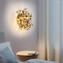 Wall Lamp LED Modern roestvrijstalen kroonluchter bladvormig flitsende restaurant Gold Shop Bar Keukeneiland