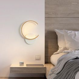 Applique murale LED moderne bois nordique simplicité lumières lumière pour lampes de chevet rétro-éclairage maison