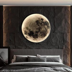 Applique murale Led lune peinture luxe télécommande luminaire lumières pour chambre salon salle à manger fond lumière décor
