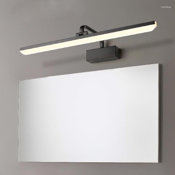 Lámpara de pared Led nórdica luces de baño Simple negro bronce inodoro ajustable espejo gabinete lámparas iluminación decoración accesorios