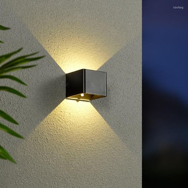 Lámpara de pared LED exterior de aluminio balcón montado en superficie cubo jardín porche luz interior exterior IP65 bombillas modernas impermeables