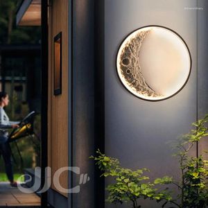 Applique murale LED paysage extérieur porche moderne lumière extérieure jardin villa IP65 lune appliques en aluminium