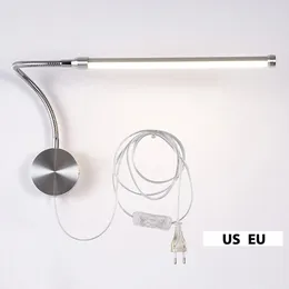 Lampe murale LED lampes de lecture flexible 6W Miroir de salle de bain Lumière à côté des appliques d'étude Luminaire AC85-265V avec bougie UE
