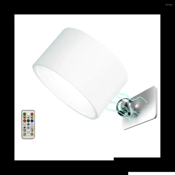 Lampe murale LED MONCE MONT RVB USB RECHARGable 360 ​​ﾰ Rotation Lumière sans fil pour le coucher de lit blanc Drop Livraison Home Garden Hotel Supplies D OTPC0