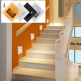 Lámpara de pared Led Escalera Luz empotrada 85-265V Aplique Iluminación Paso Escalera Lámparas Blanco frío cálido 86 Caja de montaje