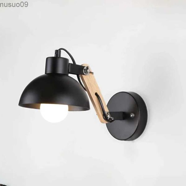 Applique murale LED lampe de chevet nordique fer bois appliques pratiques réglable lecture étude éclairage nouveaux décors à la maison appliques