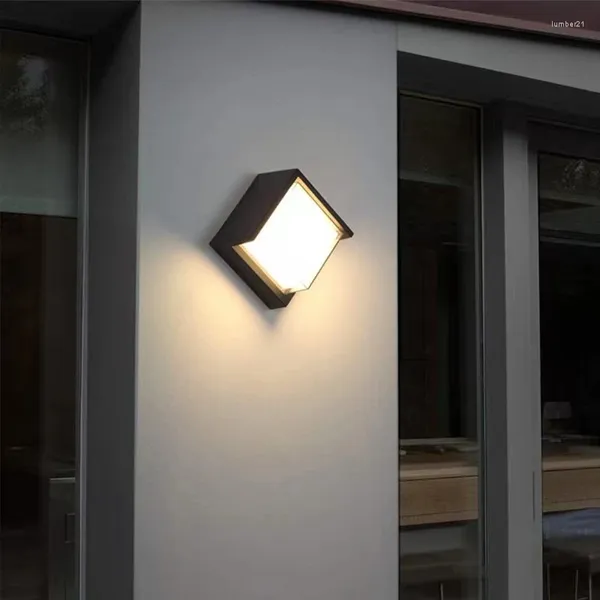 Lámpara de pared LED impermeable al aire libre de interiores Villa Patio Corredor Guerra de jardín de terraza ligera moderna