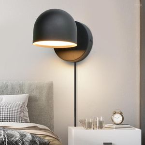 Wandlamp LED Met Schakelaar En EU/US Plug Verlichting Voor Thuis 350 ° Draaibare Indoor Woonkamer Slaapkamer nachtkastje Blaker Versieren