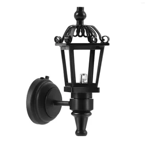 Applique LEORX Dollhouse 1:12 LED Lumière Mini Maison Lanterne DIY Accessoire (Noir)