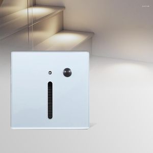 Lámpara de pared LF86-3 LED Sensor de luz de escalera PIR Detector de movimiento Infrarrojo Inducción del cuerpo humano Pasos empotrados Escalera Escalera