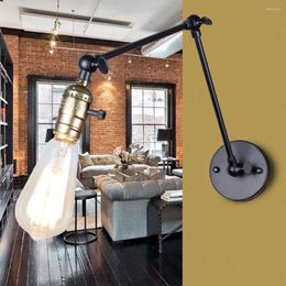 Applique murale lumière Edison ampoule bras Long interrupteur Loft pays américain éclairage rétro industrie Vintage lampes en fer