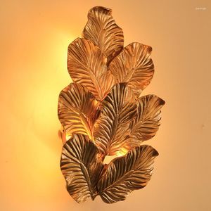 Wall Lamp Licht Luxe Luxe Chinese stijl Creative Tree Leaf Koperen Woonkamer Restaurant El Guest Aisle