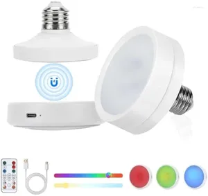 Wandlamp lichtess 2 -pack oplaadbare batterij RGB -gloeilampen voor lampen met externe draadloze LED -pucklichten