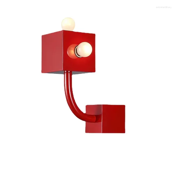 Lampe murale lumières vintage rouges pour le salon décoration de fond décoration de chambre de chambre concepteur de chambre à coucher