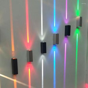 Applique murale à faisceau lumineux LED, éclairage de haut en bas, en aluminium, pour intérieur et extérieur, IP65, rouge, bleu, vert