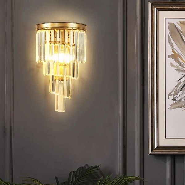 Lampe murale Salon Bedside El Sconce Light Decorative Bedroom Luxury Nordic antique Crystal LED Crystal Lamps