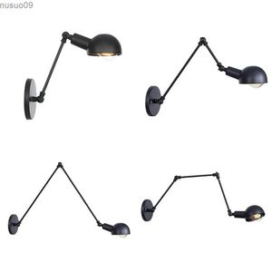 Lámpara de pared Loft Industrial brazo oscilante largo ajustable Lámpara de pared Accesorio Vintage Edison bombilla wandlamp lamparas de pared luces lampen aplique