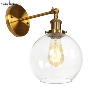 Wandlamp LOFT industriële badkamerslichten Bronze lichaamslicht SCONCE Moderne heldere glazen schaduw Amerikaanse stijl Indoor Home Lighting