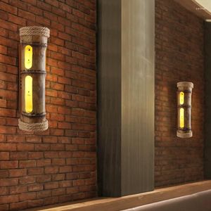 Wall Lamp Loft Industrial Wind Bamboo Long Round Lampen Bar Café Restaurant Art Persoonlijkheid Creatieve beugel Licht LED LU726241