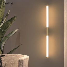 Wandlamp Lang licht LED Moderne eenvoud 9W 12W 39cm 49cm 110V 220V Woonkamer Bedroom Slaapkamer Trappen Bad El Tube Lightwall