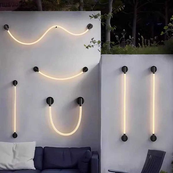 Lámpara de pared Luke lámpara de pared atmósfera simple lámpara de noche nórdica sala de estar fibra tejida lámpara de tubo emisor de luz dormitorio lámpara de noche