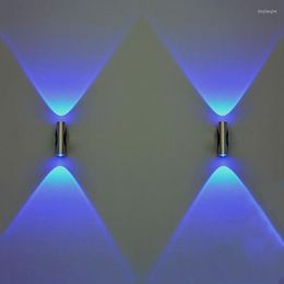 Wandlamp Lux LED Bar KTV Veranda Plafond Tweekoppige Lampen Slaapkamer Blauw Aluminium Licht Thuis Armaturen WJ912