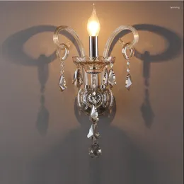Lampe murale Luxury Crystal salon El Corridor Verre coude chambre de chevet européenne