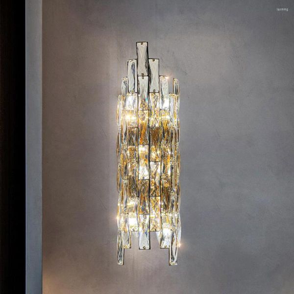 Lampe murale Design de luxe salon Crystal Lights Modern Sconce AC110V 220V LUDER LED CHAMBRE CRISTAL LAMPE