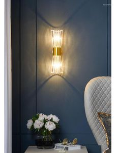 Lámpara de pared Cristal de lujo Luz de cobre de alta calidad Transmisión hermosa Fuerte y duradero para cabecera / sala de estar