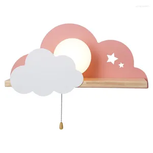 Wandlamp Macaron LED-glaslampen naast slaapkamerverlichtingsarmaturen Moderne kinderkamer Wolkentrappen Schansen