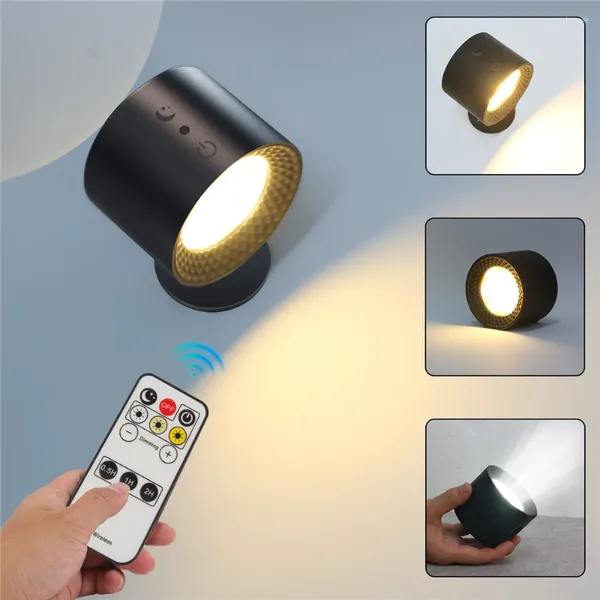 Lámpara de pared Carga magnética dormitorio de dormitorio Ligero LED Touch Control remoto 360 grados Decoración giratoria