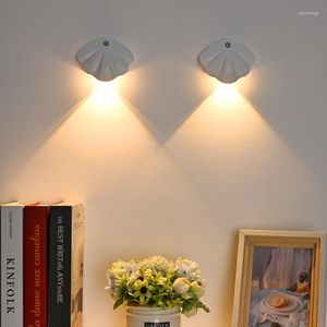 Wandlamp Magnetische zuignap Oplaadbaar Smart LED Menselijk sensorlicht Trichromatische lichten Huisnummerlamp