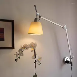 Muurlamp Mechanische ontwerper Noordse eenvoudige slaapkamer hoofdeinde lees rocker arm