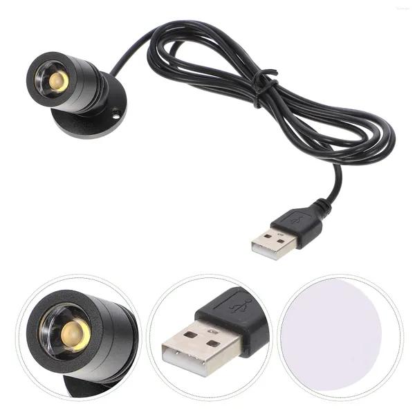 Lámpara de pared Mini gabinete escaparate de joyería pequeño proyector alimentado por USB luz LED interior para debajo