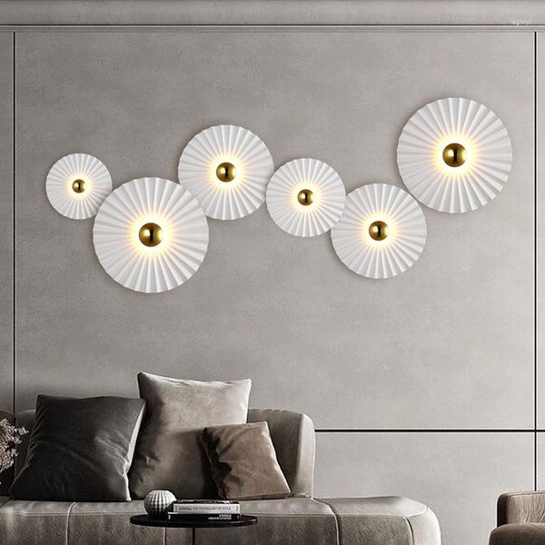 Lámpara de pared minimalista creativa sala de estar estudio cabecera pasillo dormitorio comedor porche escena decoración LED platillo volador