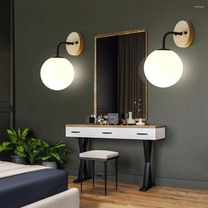 Lámpara de pared Minimalismo LED Bola Nórdica Interior Mesita de noche Baño Dormitorio Escalera Pasillo Arte Decoración del hogar Accesorio de luces