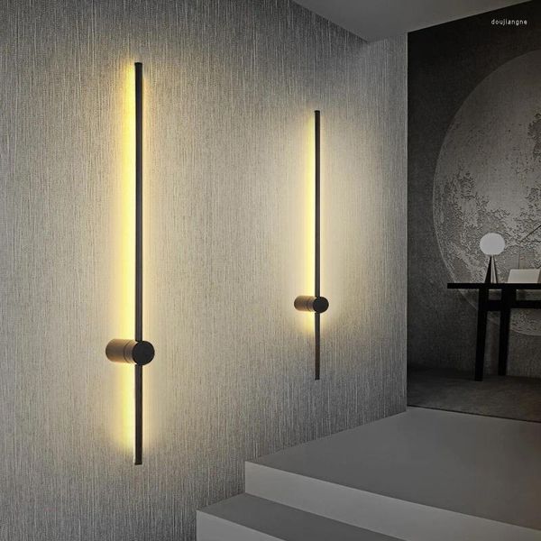 Lámpara de pared Luz LED minimalista para dormitorio Sala de estar Decoración Espejo de noche Luces delanteras Apliques BlCD