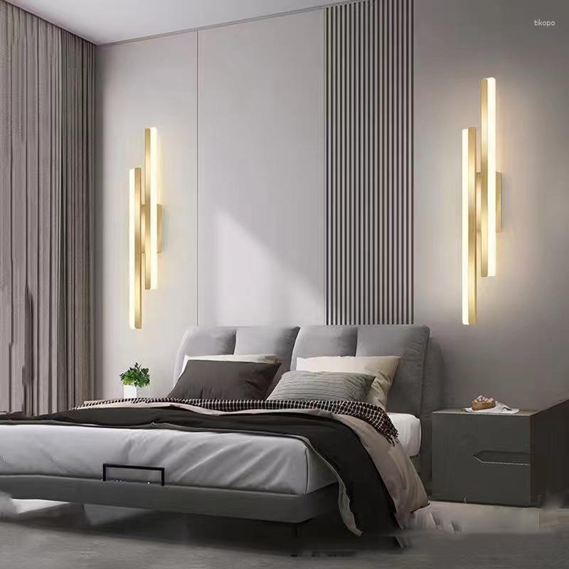 Настенная лампа минималистская светодиодная полоса легкая AC 90-260V 220 В спальня спальня прикроватная крытая освещение гостиная эль-фоновая украшение