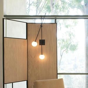 Muurlamp Minimalistische lichten Foyer slaapkamer trappen coffeeshop kantoor sconce goud zwart wit glas 110-240V Nordic