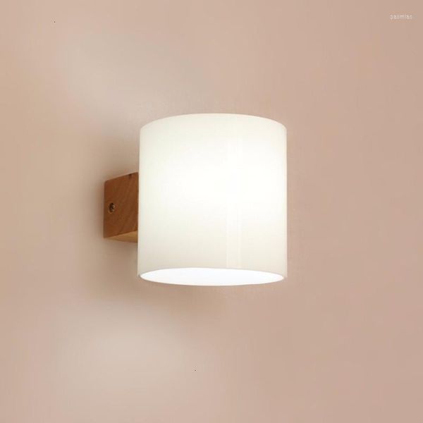 Lampe murale minimaliste en tissu en bois pour lumières intérieures Lustre LED décor industriel Steam Punk salle de bain lumière