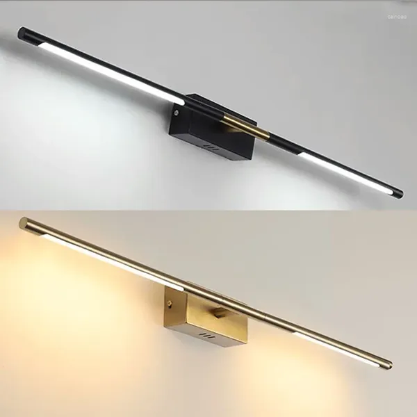 Lámpara de pared espejo frontal LED maquillaje nórdico moderno aplique de baño iluminación sala de estar vestíbulo de noche decoración del hogar Luz