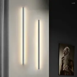 Wandlamp Modern 60/80/100/120cm LED -LICHT DIMABLE SCHAKELAAR SLAAPKAMER BEDBAD SCONCE ZWART GOUD WITTE METALEN PARONLOR Badkamer