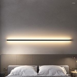 Wandlamp Modern 60/80/100/120cm LED -Lichten Dim Switch Slaapkamer Bedbakken Black Goud Goud Wit Metalen Parlor Badkamer