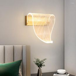 Applique Moderne Acrylique Led Lampes 8W Éclairage Intérieur Chambre Chevet Salon Escalier Allée Feuille Décoration Intérieure