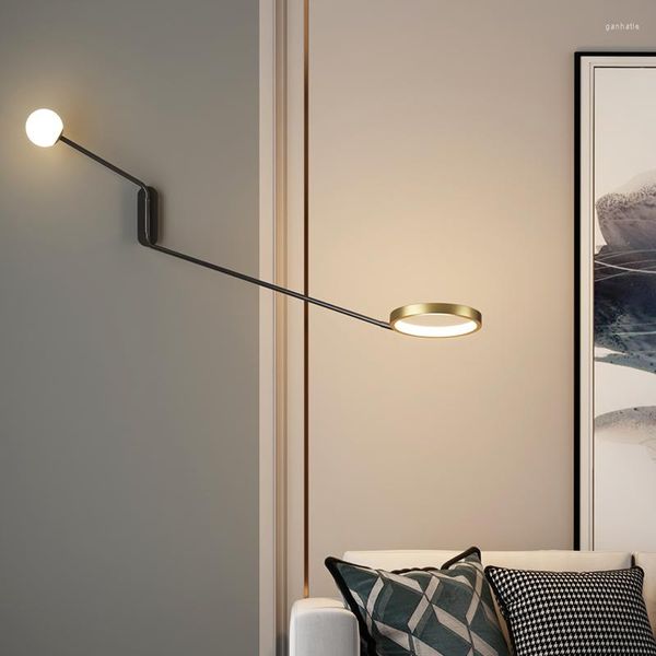 Lámpara de pared Moderna Ajustable Brazo largo Sala de estar Lectura creativa Dormitorio Mesita de noche Diodo LED Plegable flexible